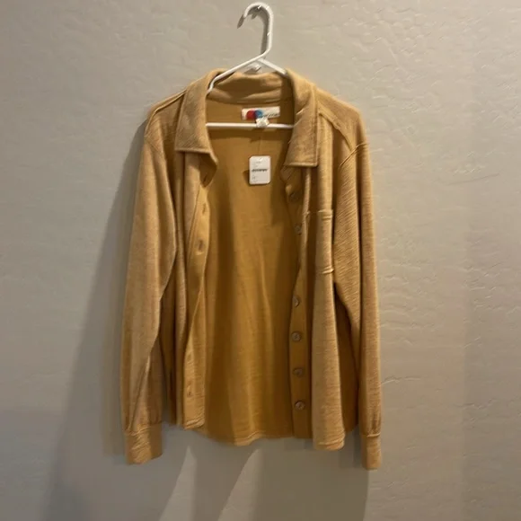 NWT Free People Beach Cover Up Jumpsuit with Matching Jacket, back v and front v